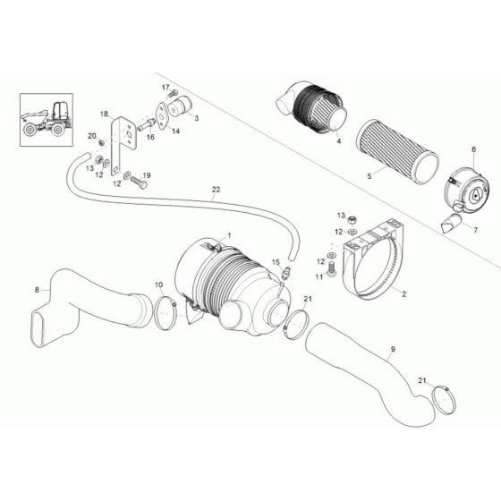 Air Cleaner Assembly for Wacker 10001 Dumper