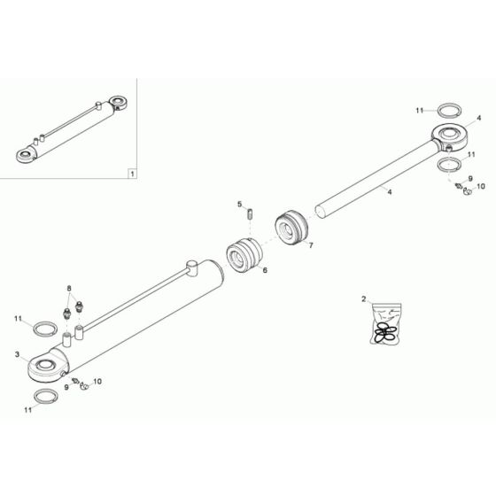 Steering Cylinder Assembly for Wacker 10001 Dumper