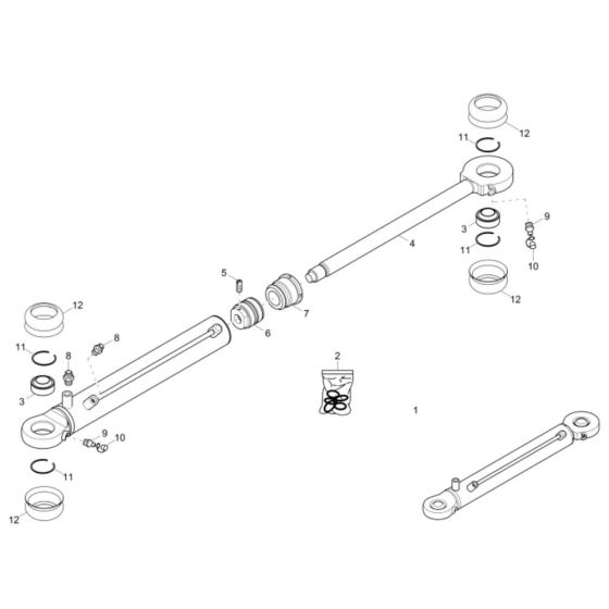 Steering Cylinder Assembly -1 for Wacker 10001 Dumper