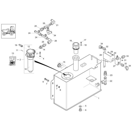 Hydraulic Tank Assembly for Wacker 10001 Dumper