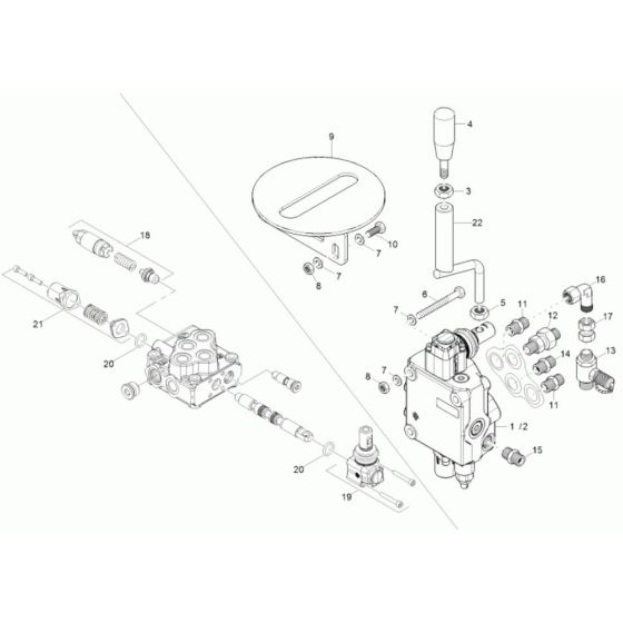 Control Valve Assembly for Wacker 10001 Dumper