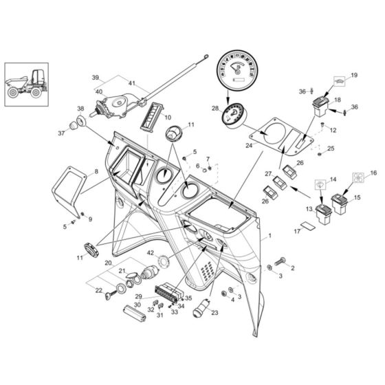 Instrument Panel Assembly -1 for Wacker 10001 Dumper