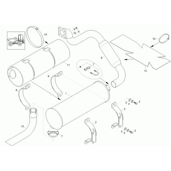 Exhaust Assembly for Wacker 10001 Dumper