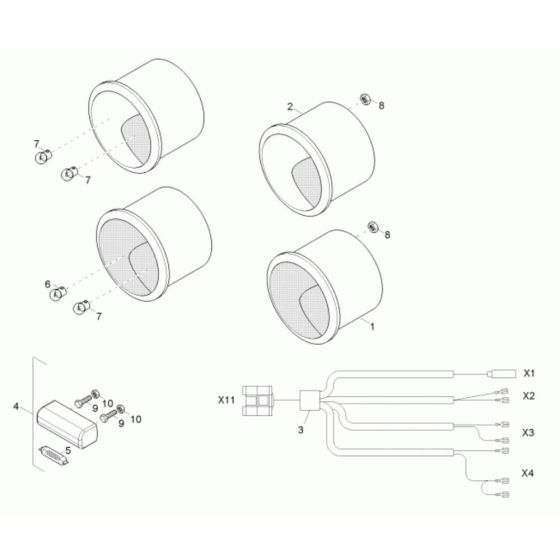 Rear Light Assembly for Wacker 10001 Dumper