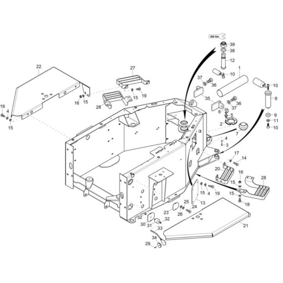 Rear Frame Assembly for Wacker 10001 Dumper