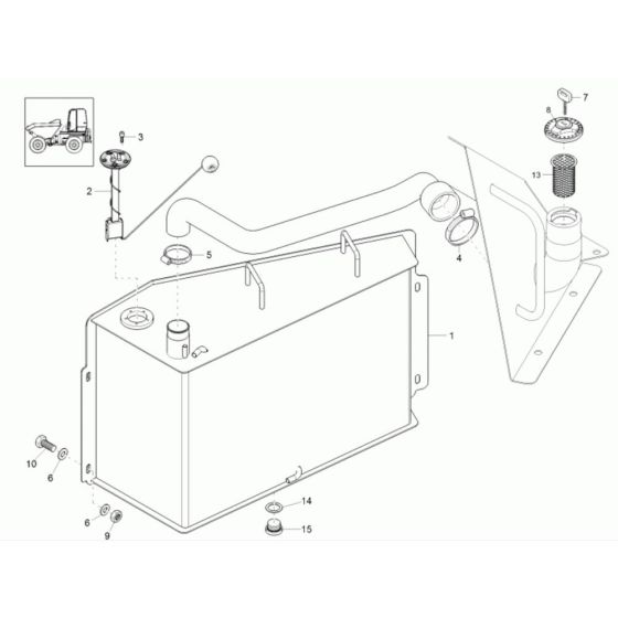 Fuel Tank Assembly for Wacker 10001 Dumper