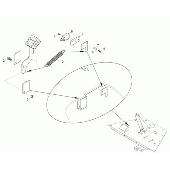 Clutch Pedal Assembly for Wacker 10001 Dumper