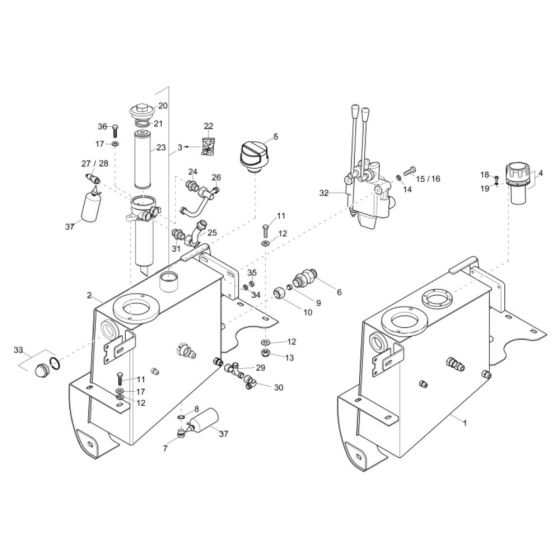 Hydraulic Tank Assembly for Wacker 1001 Dumper