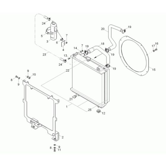 Water Cooler Assembly for Wacker 1001 Dumper