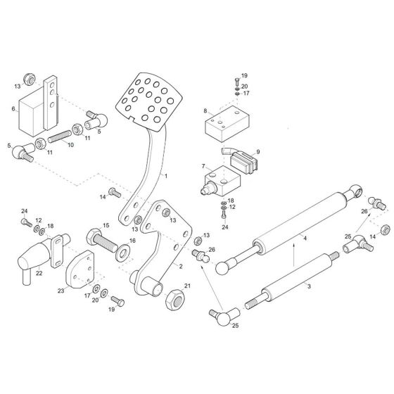 Foot Brake Assembly for Wacker 1001 Dumper