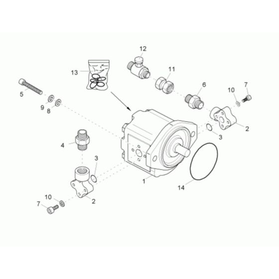 Gear Pump Assembly for Neuson 1501 Dumper