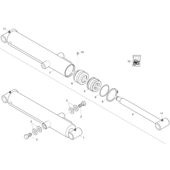 Tilt Ram Assembly -1 for Neuson 1501 Dumper