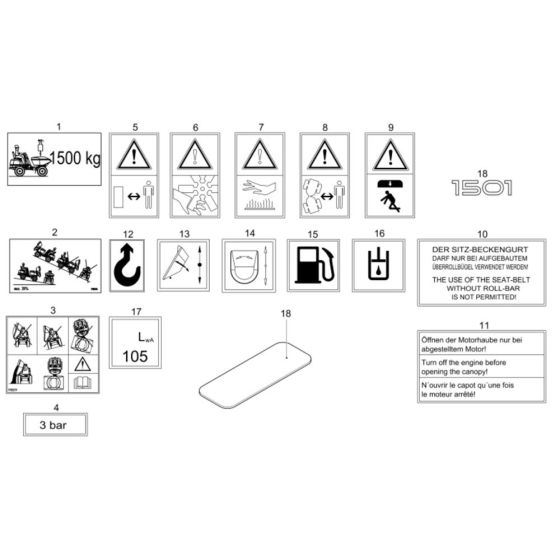 Decals -1 for Neuson 1501 Dumper