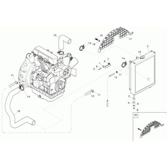 Comb-Cooler Assembly for Neuson 1501 Dumper