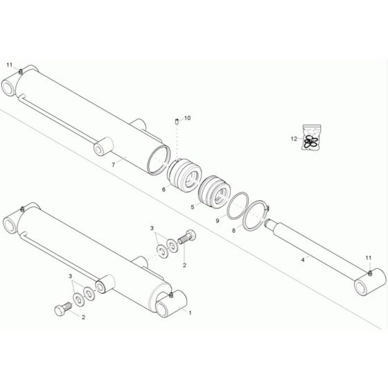 Tilt Ram Assembly for Wacker 1501 Dumper