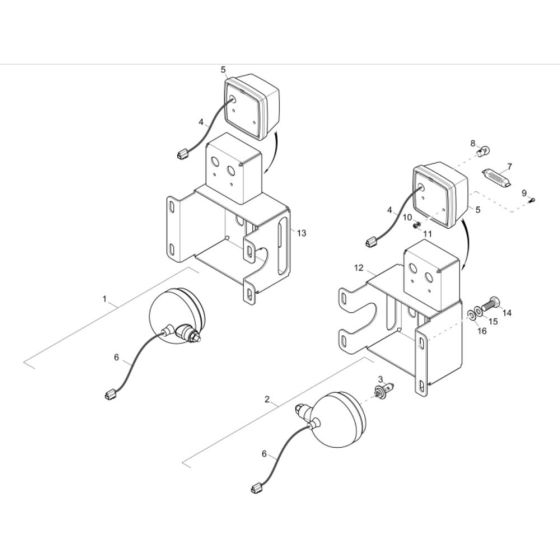 Headlight Assembly for Wacker 1501 Dumper