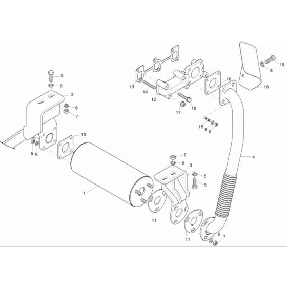 Exhaust Assembly for Wacker 1501 Dumper