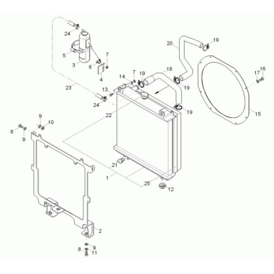 Water Cooler Assembly for Wacker 1501 Dumper