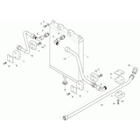 Oil Cooler Assembly for Wacker 1501 Dumper