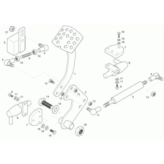 Foot Brake Assembly for Wacker 1501 Dumper