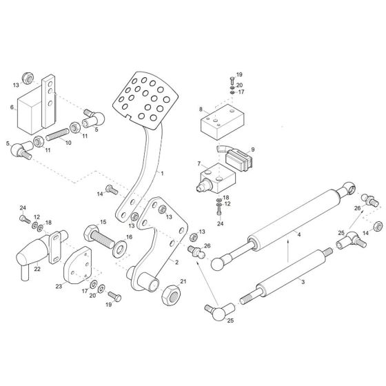 Foot Brake Assembly -1 for Wacker 1501 Dumper