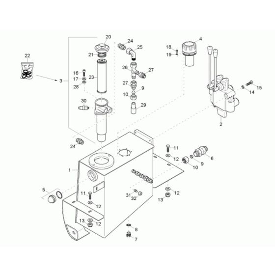 Hydraulic Tank Assembly for Neuson 1601 Dumper