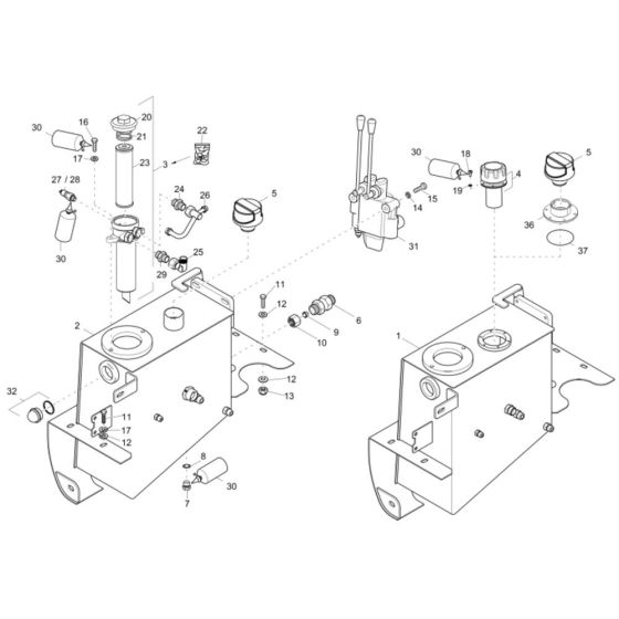 Hydraulic Tank Assembly for Wacker 1601 Dumper