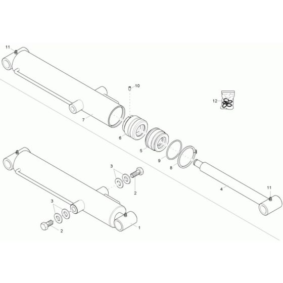 Tilt Ram Assembly for Wacker 1601 Dumper