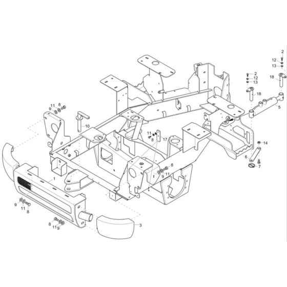 Rear Frame Assembly for Wacker 1601 Dumper