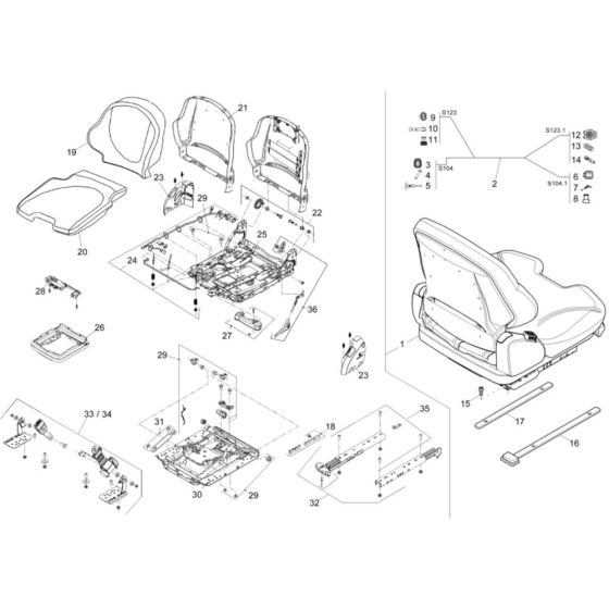 Seat Assembly for Wacker 1601 Dumper