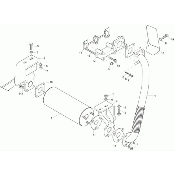 Exhaust Assembly for Wacker 1601 Dumper