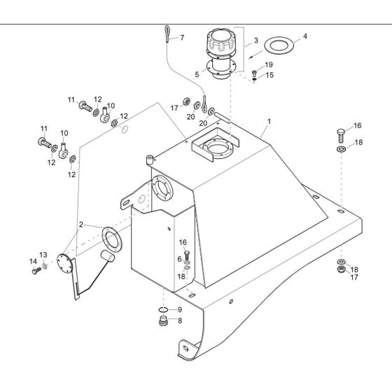 Fuel Tank Assembly for Wacker 1601 Dumper