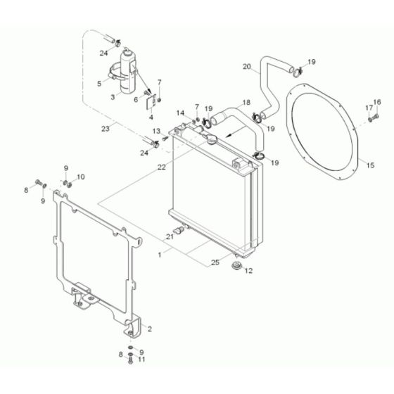 Water Cooler Assembly for Wacker 1601 Dumper