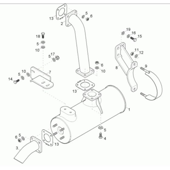 Exhaust Assembly for Neuson 2001 Dumper