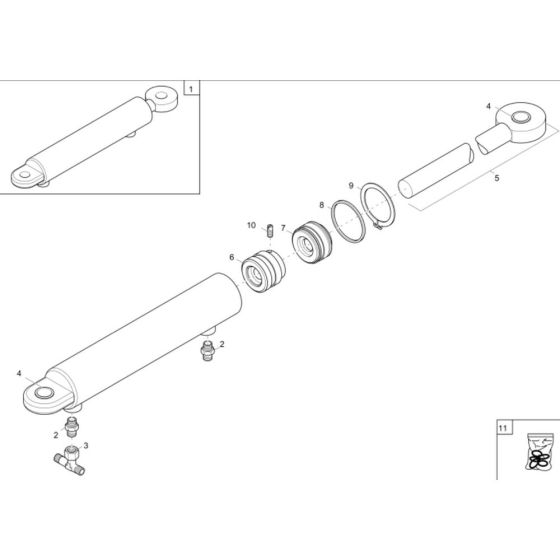 Boom Offset Cylinder Assembly for Neuson 2001 Dumper