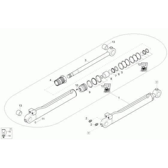 Bucket Cylinder Assembly for Neuson 2001 Dumper