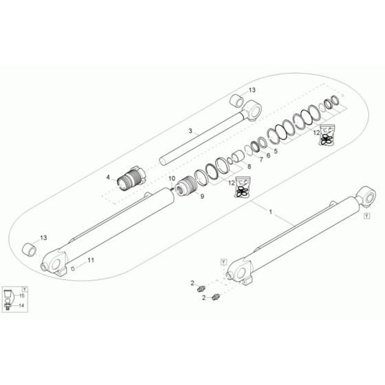 Lift Cylinder Assembly for Wacker 2001 Dumper