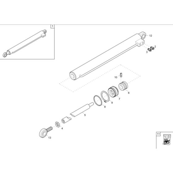 Tilt Ram Assembly for Wacker 2001 Dumper