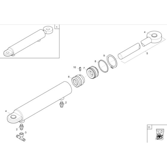 Boom Offset Cylinder Assembly for Wacker 2001 Dumper