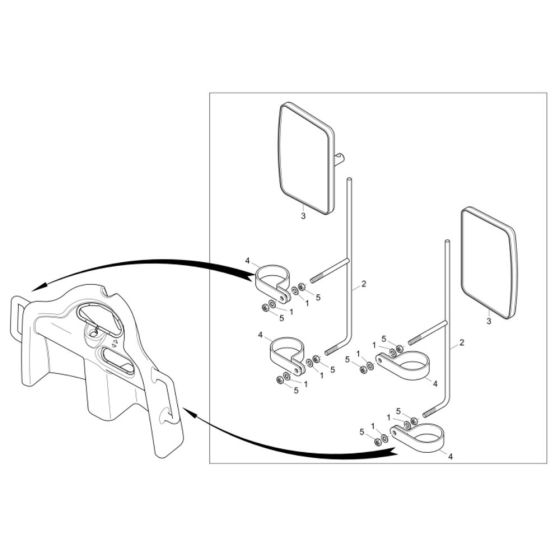 Mirror Assembly for Wacker 2001 Dumper