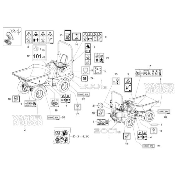 Decals for Wacker 2001 Dumper