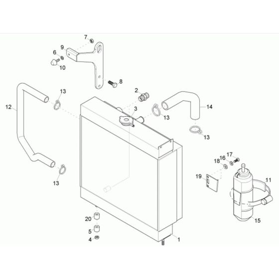 Combi-Cooler Assembly for Wacker 2001 Dumper