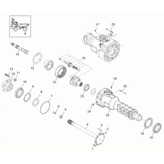 Axle Case, Wheel Hub (Front) Assembly for Neuson 3001 Dumper