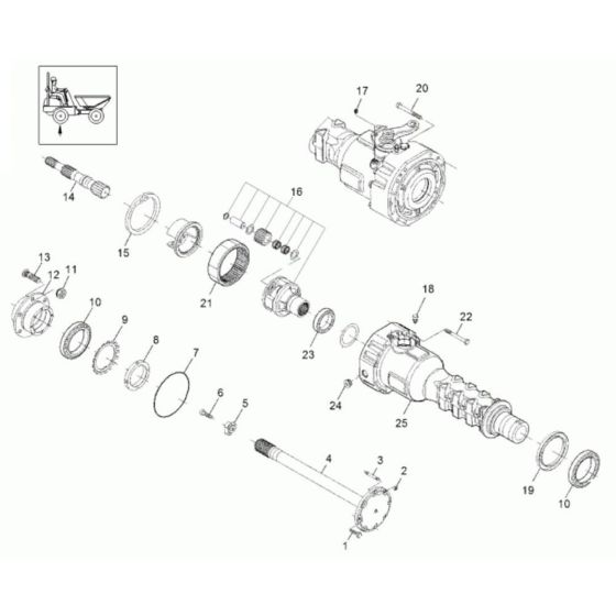 Differential Axle (Rear) Assembly for Neuson 3001 Dumper