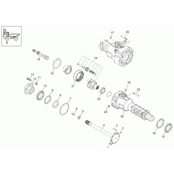 Axle Case, Wheel Hub (Rear) Assembly for Neuson 3001 Dumper