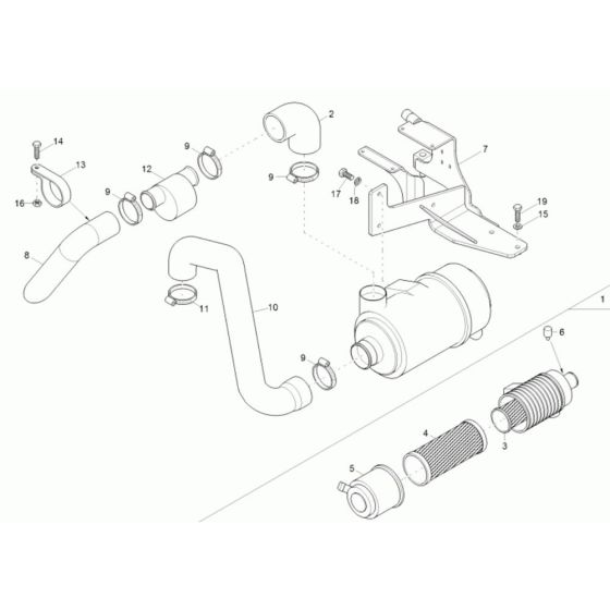 Air Cleaner Assembly for Neuson 3001 Dumper