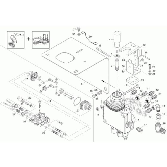 Control Valve Assembly -3 for Neuson 3001 Dumper