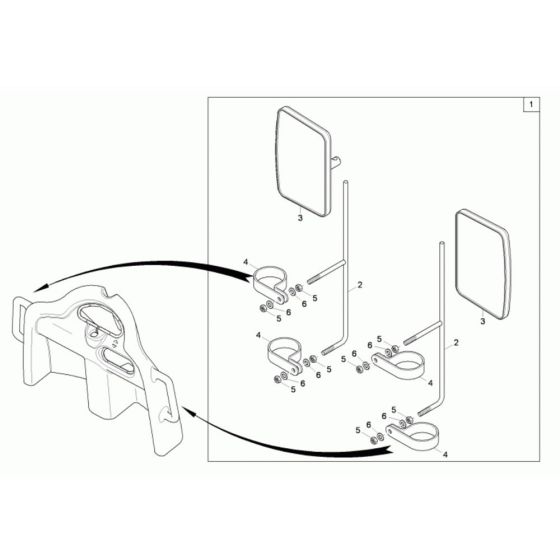 Mirror Assembly for Neuson 3001 Dumper