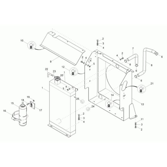 Water Cooler Assembly for Neuson 3001 Dumper