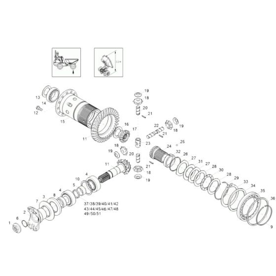 Differential Axle (Front) Assembly -1 for Wacker 3001AE Dumper